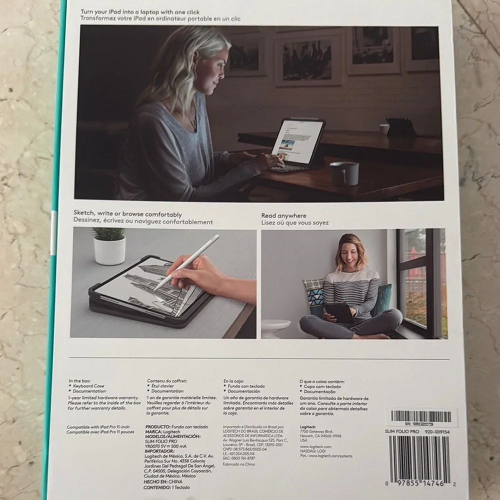 Logitech Slim Folio Pro for iPad Pro 11-inch - Black